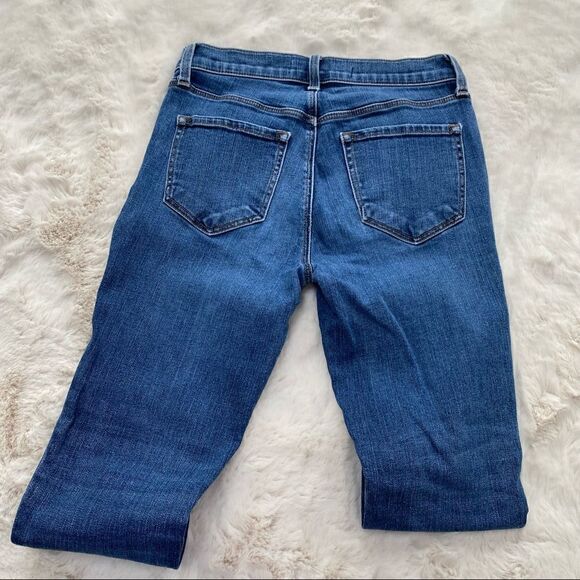 J Brand Raw Edge Asymmetrical Hem Medium Wash Skinny Jeans 25 - Picture 6 of 13